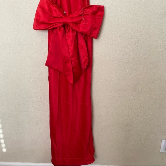 HOUSE OF CB 'Ilaria' Red Bow Halter Maxi Dress NWOT size XS - Picture 11 of 11